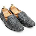 Dark Grey Woven Moccasins