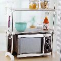 KITCHEN MICROWAVE OVEN RACKS DOUBLE BOWL STAINLESS STEEL RACK