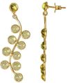 Peridot Quartz Cab Round Stud Drop Earring Bezel Jewelry