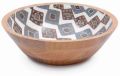 Exotic Diamond Pattern Wooden Bowl