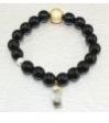 dimaond with Black Beads Bracelet Gold Plated Jewelry
