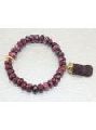 Red Rhodonite And Ruby Gold Plated Adjustable Bracelet