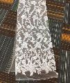 high quality white hand beaded lace fabric