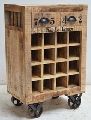 Wood Wine Storage Cabinet Cart
