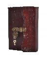 New Antique Design Embossed Leather Journal Key Lock Blank Cotton Paper 120 Pages Blank Paper Diary