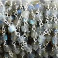 Natural Labradorite Heishi Beads Smooth Beaded Chain