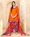 Orange Etc 3/ 4 Sleeve Printed Ladies Churidar Suits