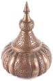 Copper Hand Chased and Repousse Vase with Lid