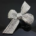 Classic Pave Set Bow Brooch Pin