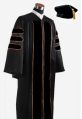 Deluxe Doctoral Graduation Gown With Velvet Banding With Hat