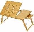 Wood Bamboo Laptop Table with USB Fan