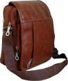 Brown Plain mens leather sling bag