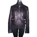 Ladies Full Sleeve Black Leather Jacket