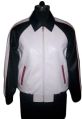 Mens Black &  White Goat Leather Jacket
