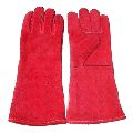 Red Leather Hand Gloves