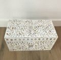 Rectangular Square White Polished mother of pearl jewellery boxes