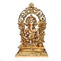 Golden Brass Ganesh Statue