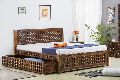Brass and Sheesham Wood Double Bed