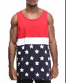American Flag Printed Polyester Tank Top