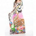 Women Multi-Color Satin Silk Digital Printed Stylish beach Kaftan