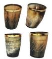 Natural Horn Glass Polished with brass trim