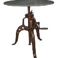 IRON CRANK TABLE WITH MARBLE TOP