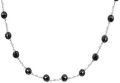 garnet & crystal quartz beads chain necklace