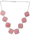 natural rose quartz stone necklace