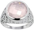 Quality Jewelry 5.45 Carat Genuine Rose Quartz Fashion Ring with White Gold Plated