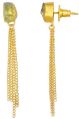 Quality Jewelry Yellow Gold Plated 15.00 Carat Fancy-cut Green Quartz Drop Earrings