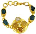 Quality Jewelry Yellow Gold Plated 90.00 carat Citrine and Appetite Brass Bracelet