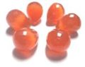 Orange Color Quartz Faceted Teardrops Beads