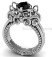 Unique Black Diamond Engagement Ring