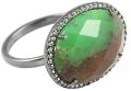 Vintage Chrysoprase oval Cut Cocktail Cubic Zirconia Ring