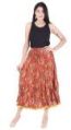 Women Full Length Printed Crinkle Elastic Skirt