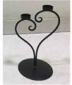 Wire Metal Heart Pillar Candle Holder