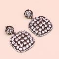 Cubic Zirconia Cushion Shape Black Rhodium over 925 Sterling Silver Dangle AND Drop Earring