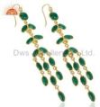 14K Gold Plated Traditional Handmade Hydro Emerald Chandelier Fashion Earrings