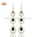 Chrome Diopsite and Peridot Sterling Silver Gemstone Dangle Earring