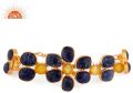 Dyed Blue Sapphire 925 Sterling Silver 18k Gold Plated Yellow Onyx Bracelets