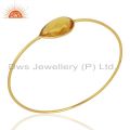 Hydro Citrine Gemstone Gold On 925 Silver Bangle