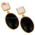 Black Onyx 18k Gold Plated 925 Sterling Silver Earring