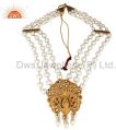 South Indian Traditional Pearl 22K Gold Plated Silver Peacock Design Necklace