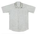 casual shirt half sleeves business formal grey solid luxury slim fit t shirt