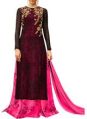 Pink Black Georgette western Suit