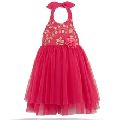 Golden Embroidered Peach Tutu Party Dress