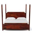 Vintage Indian Solid Wood Oak Finish King Size Bed
