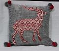 Deer Artwork Embroidered Cushion Cover