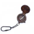 Antique Copper Compass Key Chain