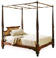 Antique Carved Wooden Teak Wood Colonial Style Bed